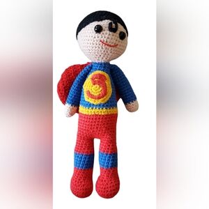 Crochet Handmade Amigurumi DC Comics Superman 9‎ inches tall